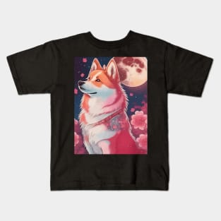 The wolf and the sakura Kids T-Shirt